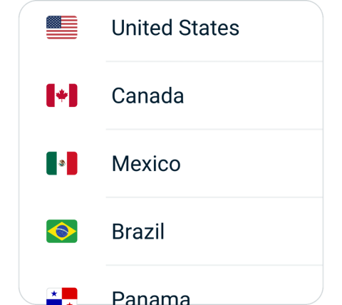 ShendengVPN connect step 2, choose VPN server location